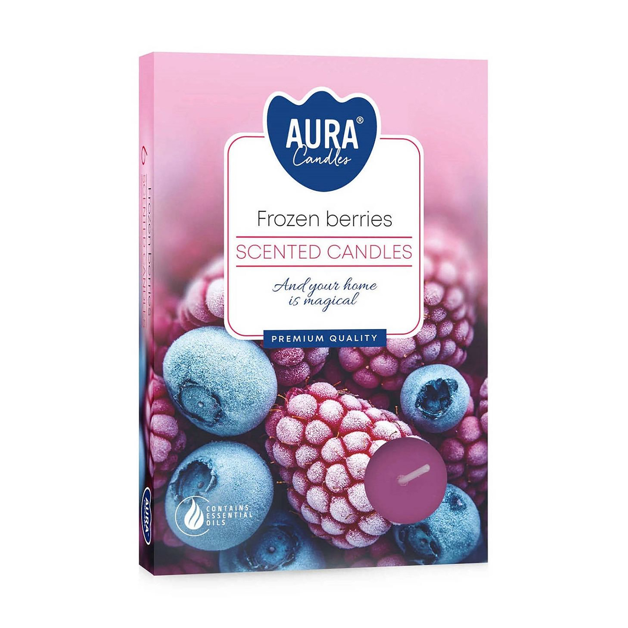 Ароматична свічка Bispol Scented Candle Aura Frozen Berries, 6 шт (p15-314)